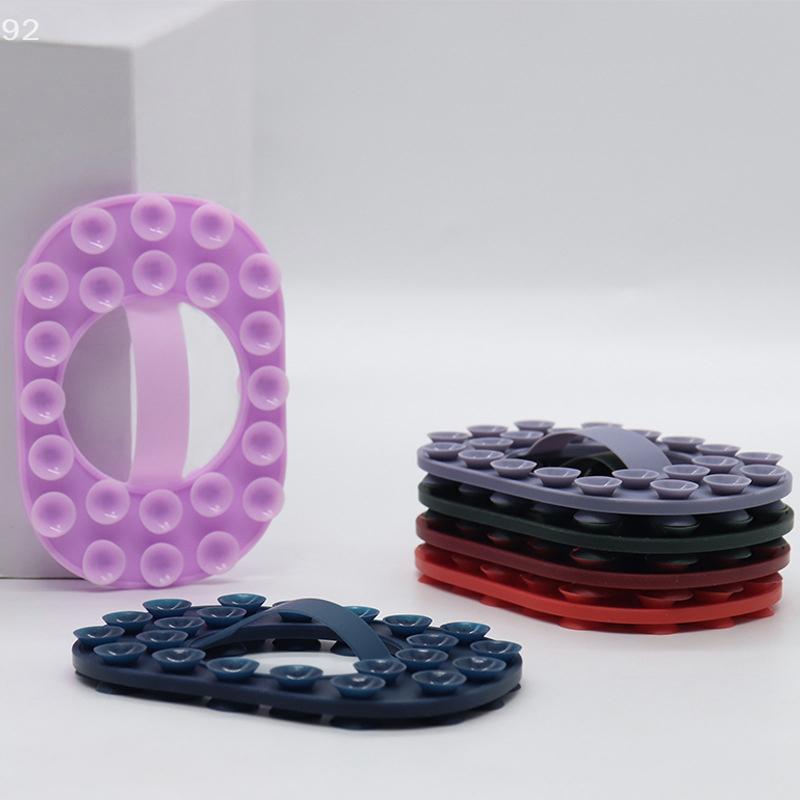 Universal Silicone Suction Cup Adhesive Phone Holder; Double-Side Rubber Sucker for Secure Fixation