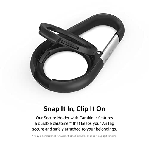 Belkin AirTag Case Keychain Carabiner Harness Black MSC008btBK