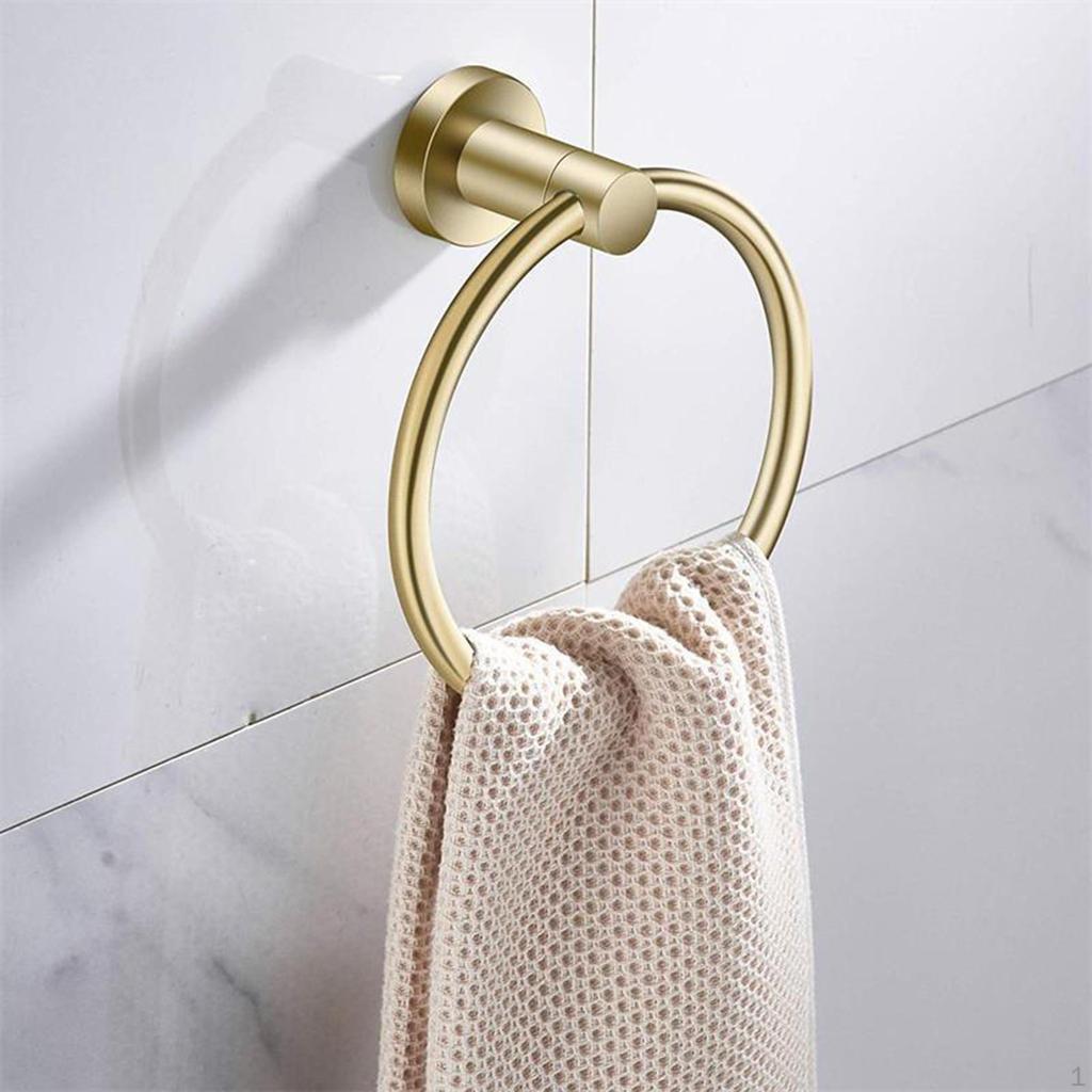 Bathroom Round Towel Holder Rings Bath Hand Circle Door Hanger Towels Rack Heavy
