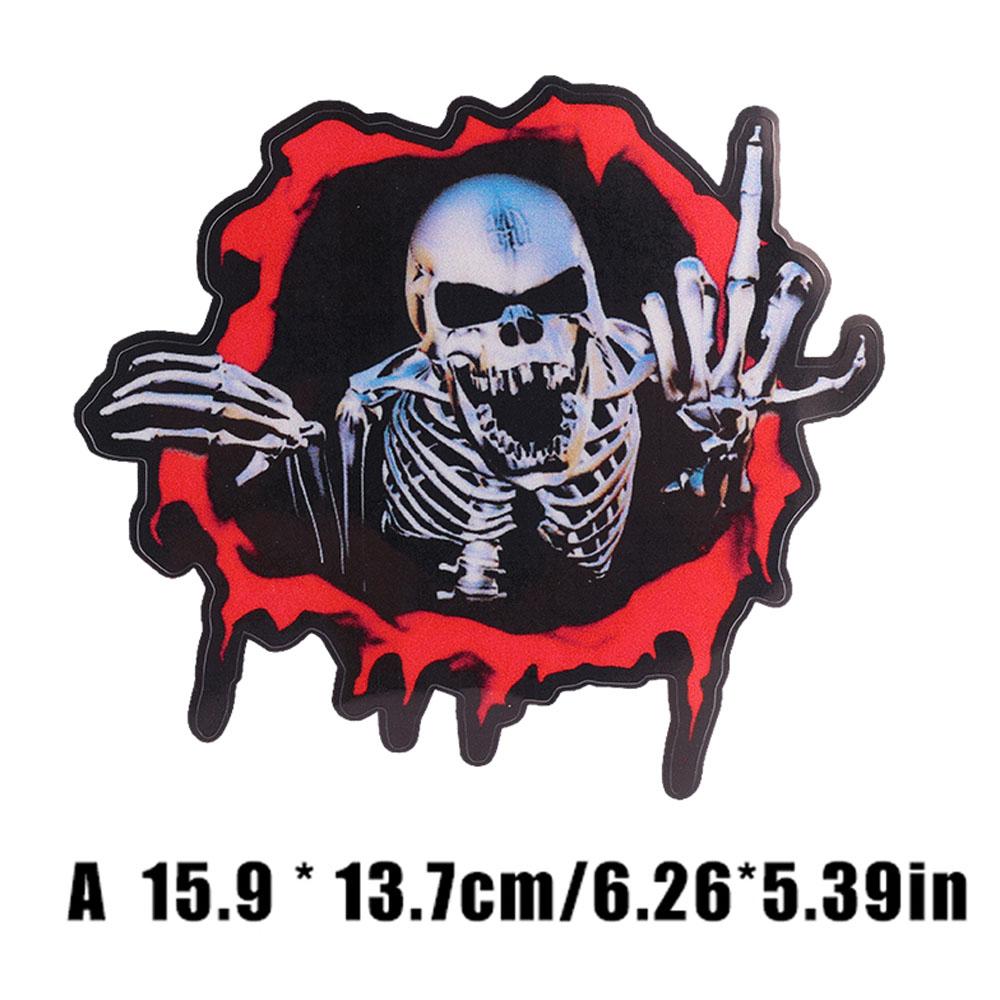 Car Metal Skull Reflective Sticker Horror Peeking Skull Head PET Reflective Film Decal Auto Motorcycle Body Styling Modification