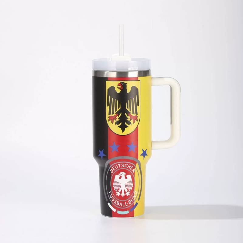 Globalny Puchar Piłkarski 40oz Izolowany Kubek Podróżny Z Uchwytem Dla Fanów Sportu
