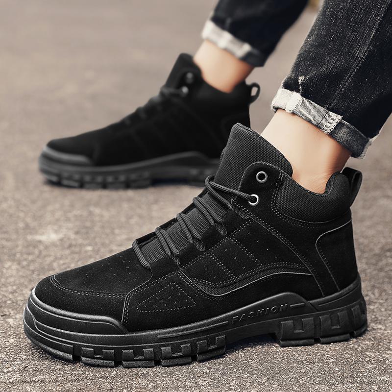 Men's Shoes Martin Boots 2025 Autumn New High-top Outdoor Hiking Shoes Men's Sports Tooling Short Boots Men's Leather Boots