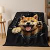 3D Dog Samoye Chihuahua Animal Illusionary Flannel Blanket Soft Warm Blanket for Bedroom Room Living Room Travel Camping Picnic