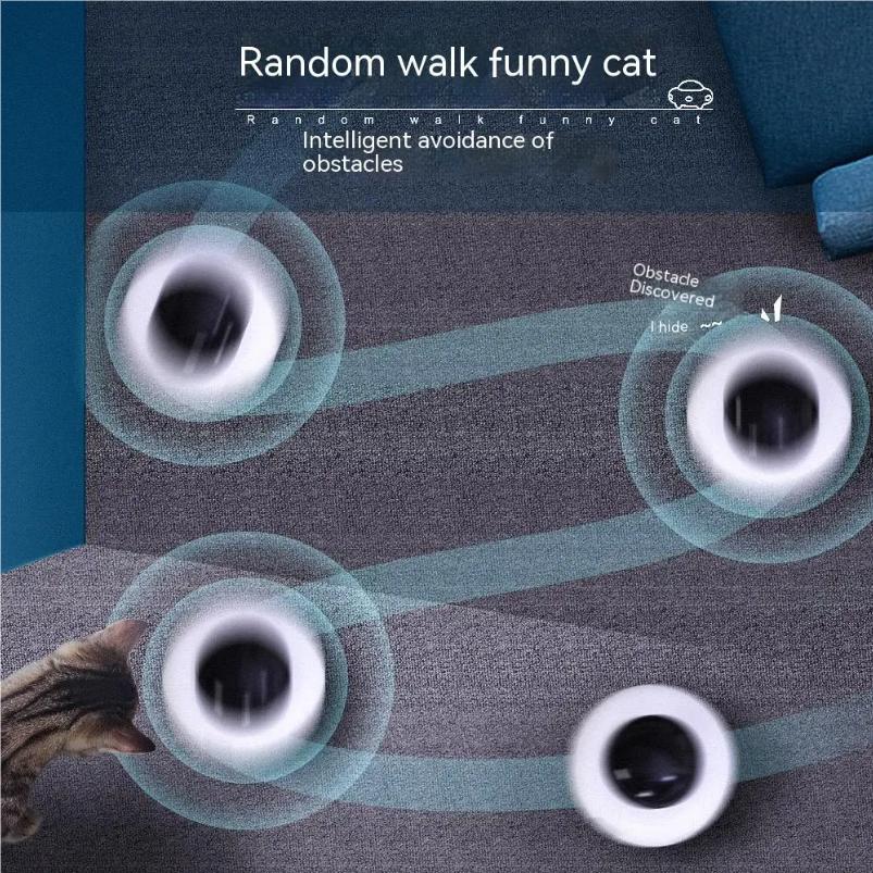 Cat Toy Smart Teaser Ufo Pet Turntable Catching Training Toys Usb Charging Cat Teaser Replaceable Feather Interactive Auto