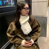 Cute bear embroidered knitted scarf female autumn and winter versatile student warm solid color scarf male