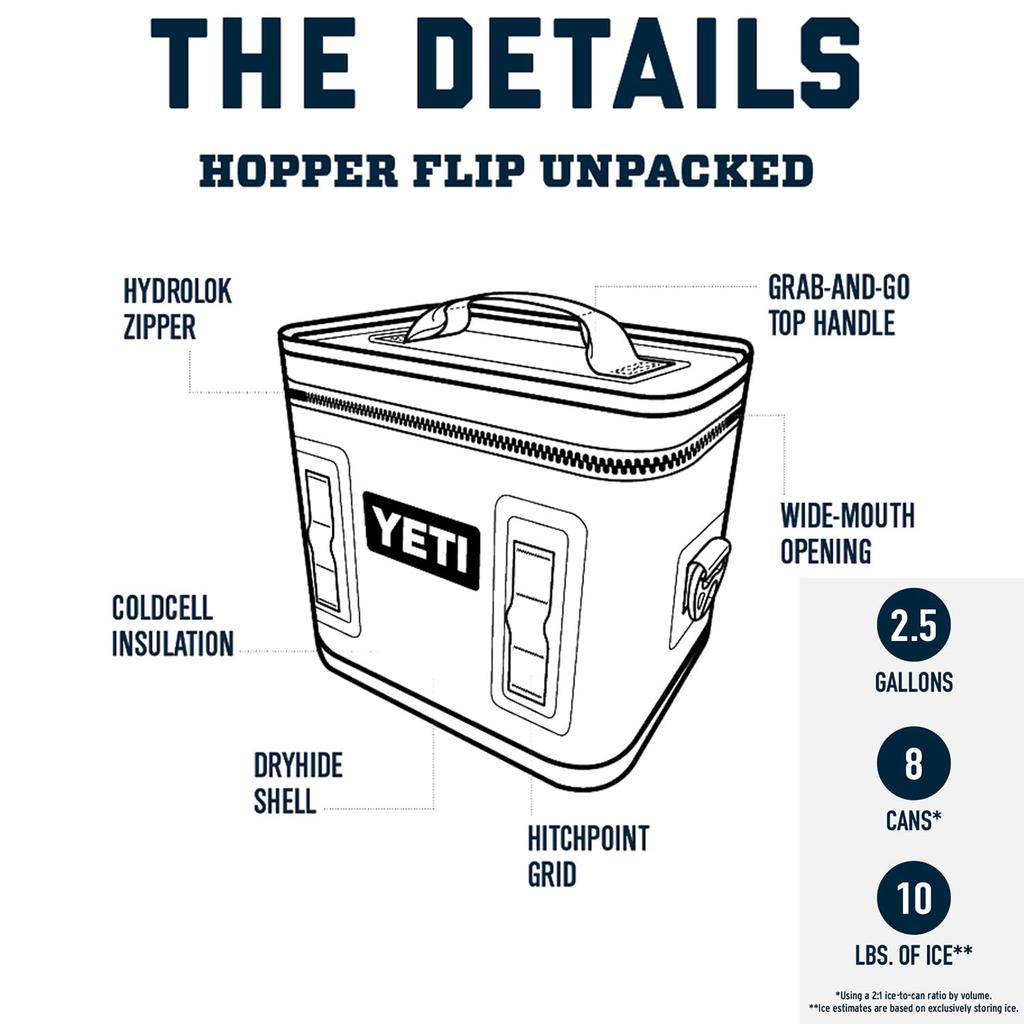 YETI Hopper Flip 8 Portable Black Cooler,