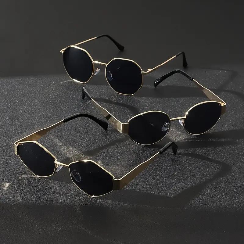 3Pcs Metal Mixed Frame Glasses Set Black Glasses Fashionable Thin Frame Exquisite Frame Design Tight Heel Trend