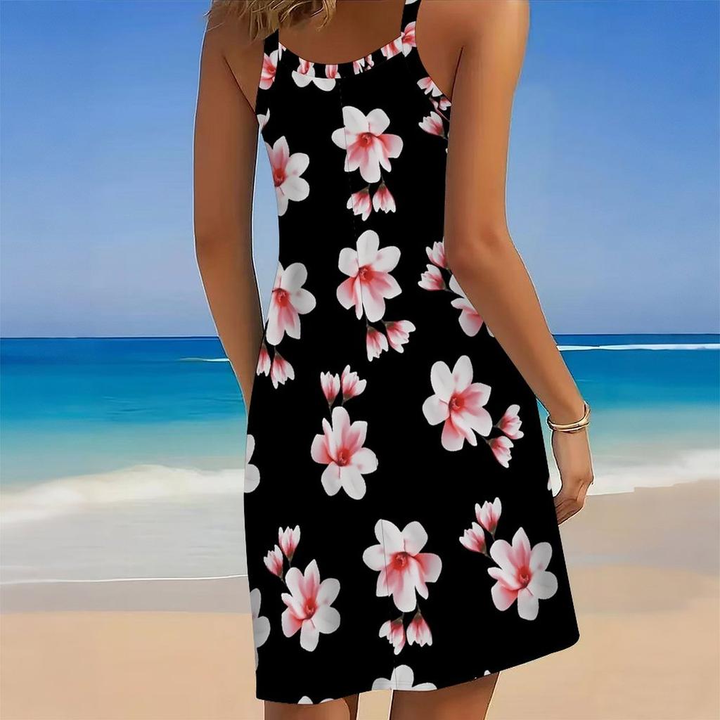 Women's Beach Dress Mini Dress Print Casual Modern Dress Sleeveless Loose Fit Outdoor Daily Summer