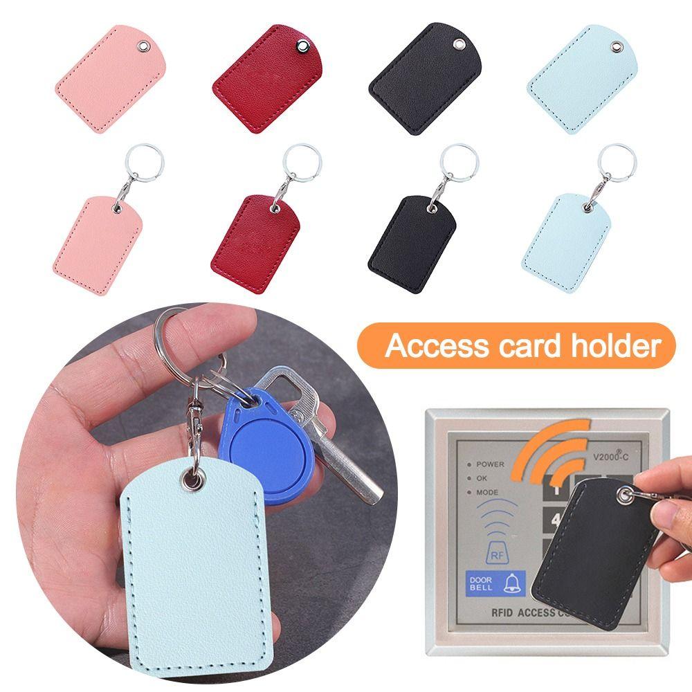 PU Leather Access Control Card Cover Case Useful Key Pouch Protective Card Sleeve  For Airtag