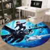 How To Train Your Dragon Character Print Round Area Rug Non‑Slip Floor Mat Fantasy Movie Home Decor for Gaming Bedroom