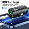 Mini 100W USB Car Charger Type C QC3.0 PD Car Chargers Fast Charging Auto Phone Charger Adapter for Iphone Samsung Huawei Xiaomi