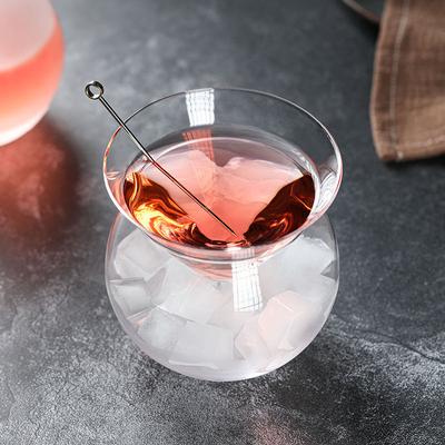 New Molecular Mixology Interlayer Triangle Tail Iced Crystal Wine Glass Cone Martini Globular Set Bartender Special Drinking Cup