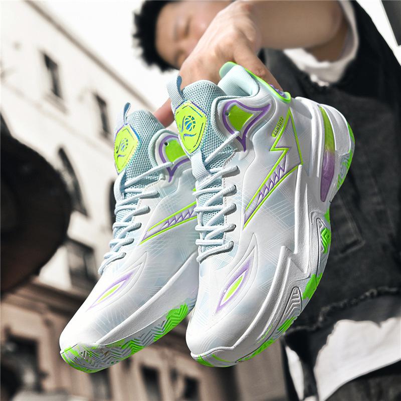 Youth students basketball shoes men's sneakers women's leather running sneakers sports training shoes actual combat mandarin duck