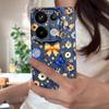 Blue Butterfly Floral Pattern Case For Xiaomi 14T 13T 11T Pro Funda Redmi Note 14 13 12 11 Pro 5G 4G Leather Texture Silicone Cover
