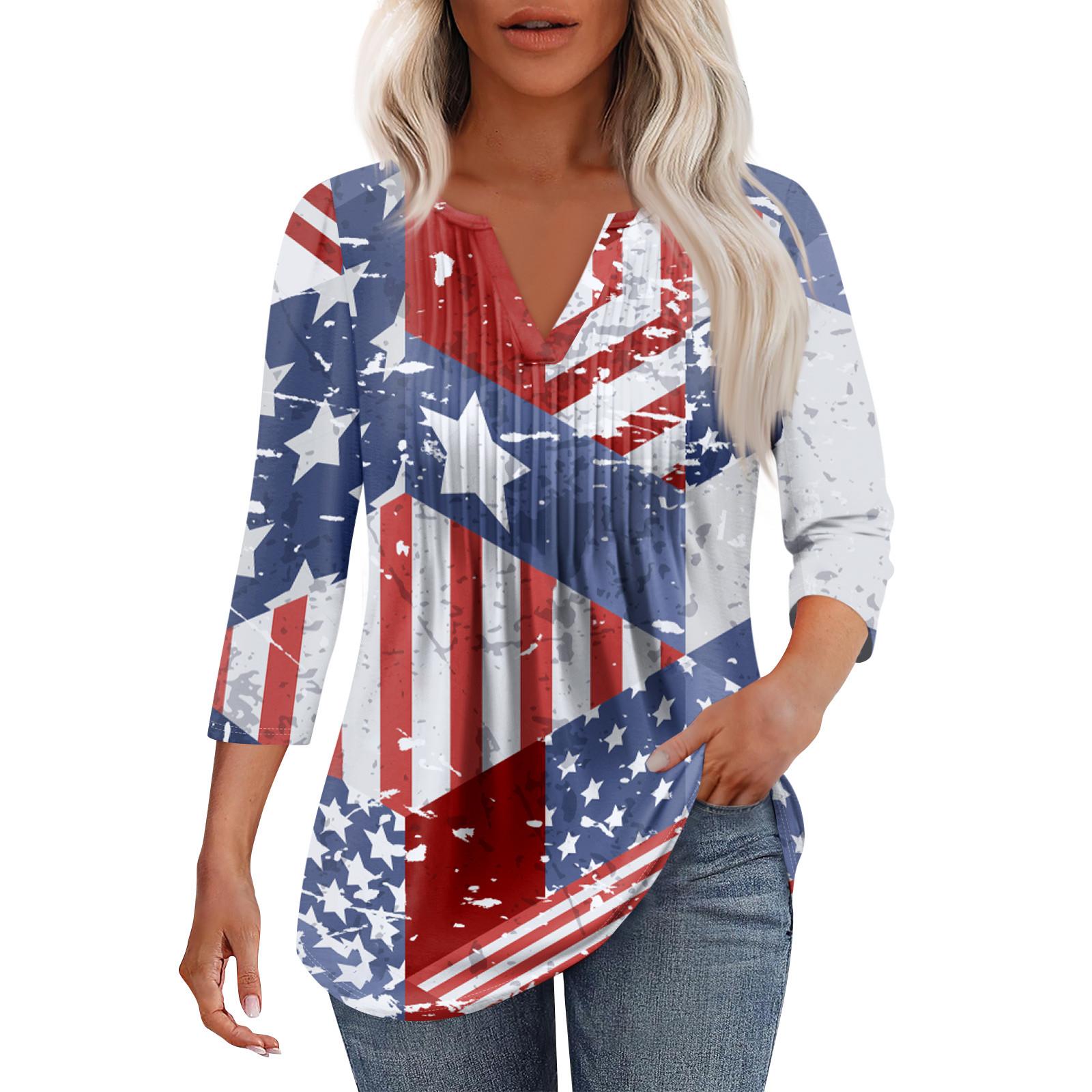 

Женская модная повседневная плиссированная футболка с V-образным вырезом и рукавом семь четвертей L белый