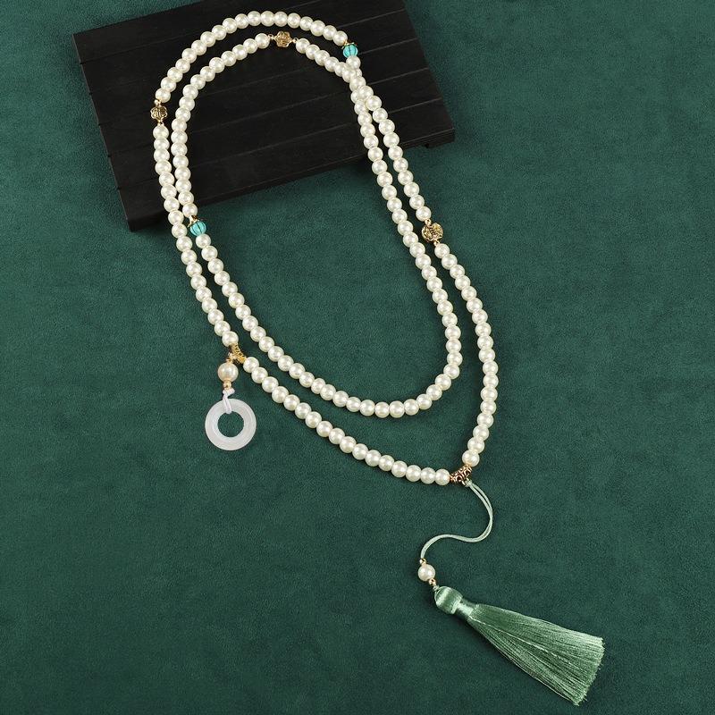 

Перлове намисто з китицями, високий сенс, ретро темперамент, довгий ланцюжок для светра через плече, аксесуари для чонгсаму, жіноче