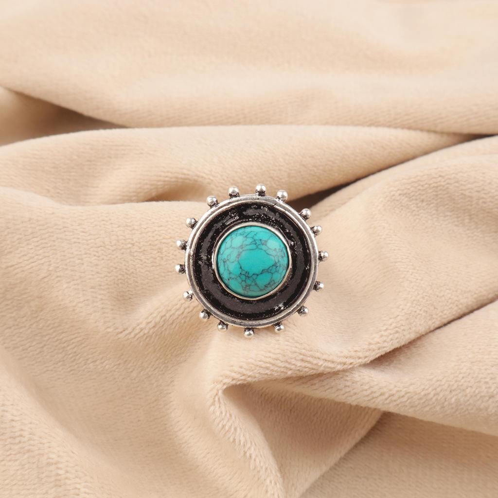 Blue Copper Turquoise Handmade Gemstone Ring, 925 Solid Sterling Silver Ring Dainty Silver Jewelry, For Engagement Gift