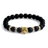 SUMENG Men Matte Black Onyx Tiger Leopard Beaded Bracelet Natural Stone Lucky Charm Strand Bracelet Fashion Jewelry Accessories