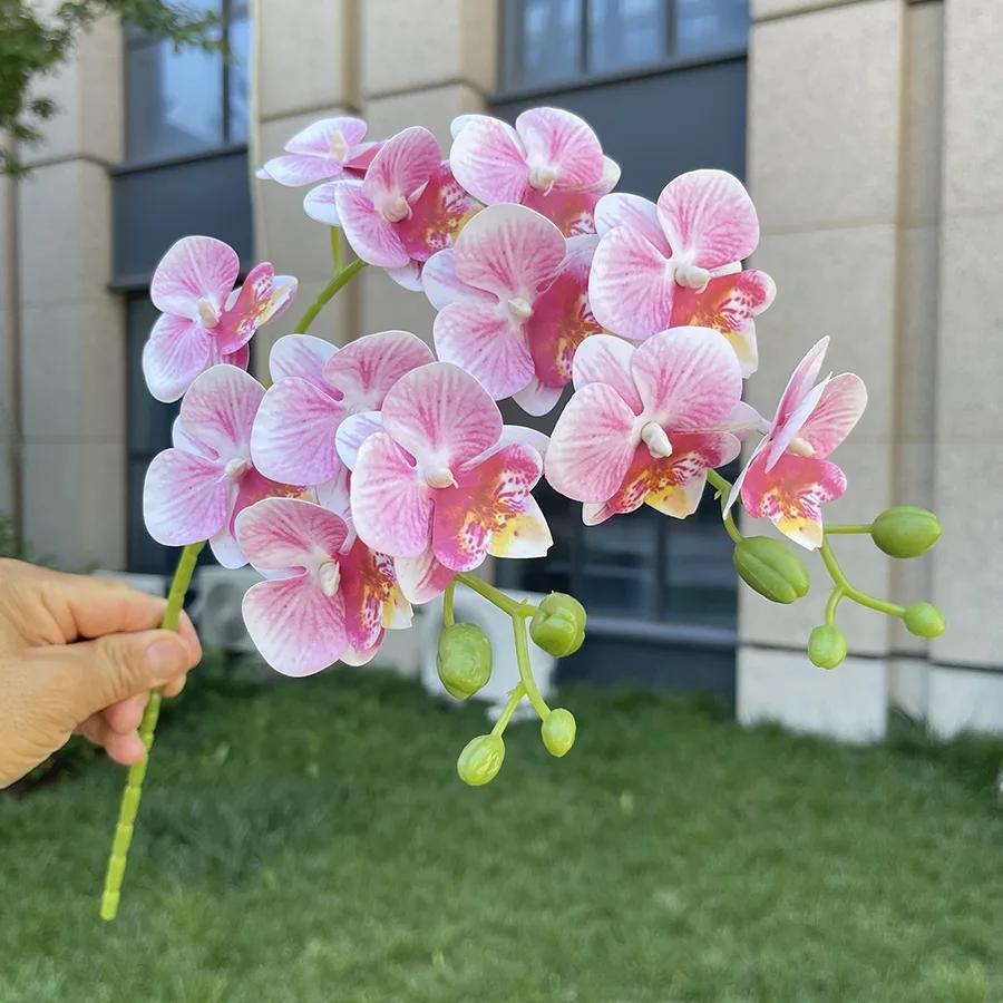 Phalaenopsis Artificial Flowers Fake Lifelike Mini Orchid Flower Stems for Wedding Event Home Decor