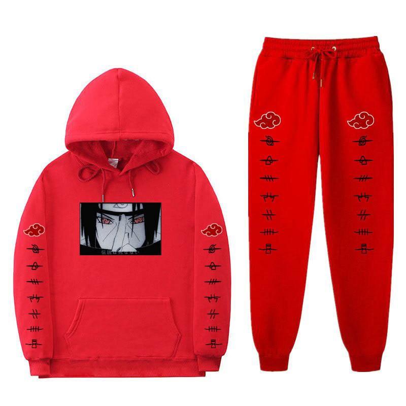 Anime mikina s kapucí Set pro teenagery Kluci Dívky Teplá s fleecovou podšívkou Bavlněná směs Ležérní Sportovní oblečení Dlouhý rukáv Horní díl Kalhoty