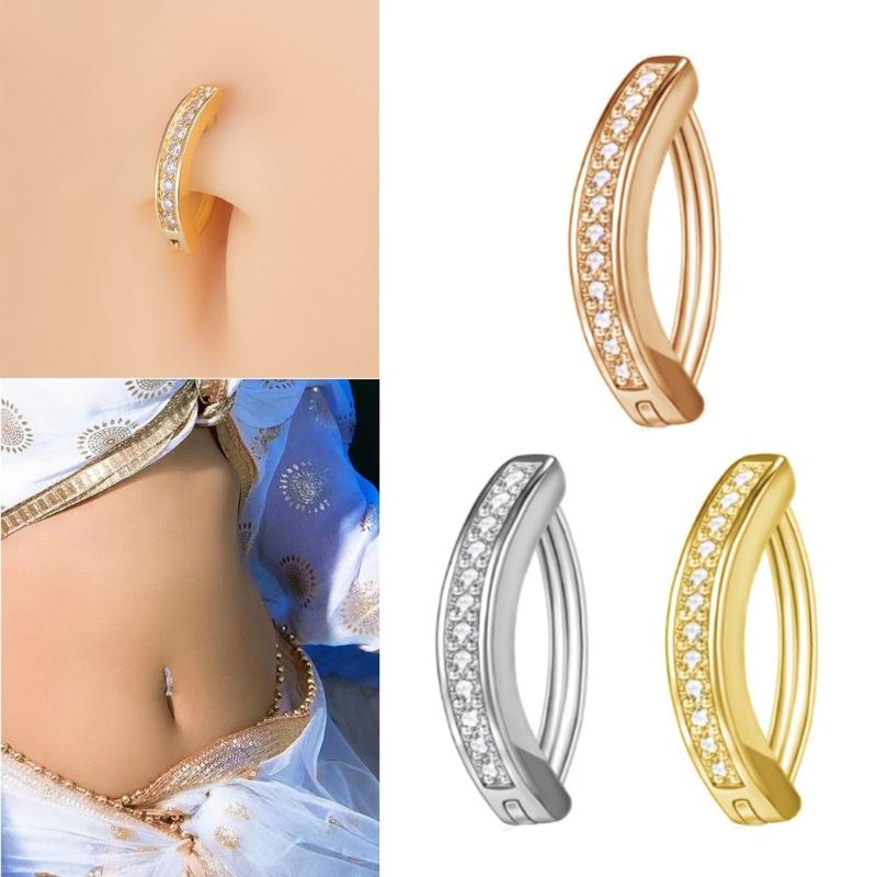 Bauchnabelring Schlichtes Design Bauchnabel Bauchpiercing Schmuck Edelstahl Material Körperschmuck für Frau Mädchen