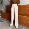 Petite Women's High Waist Slimming Wide Leg Fleece-Lined Chenille Pants XS