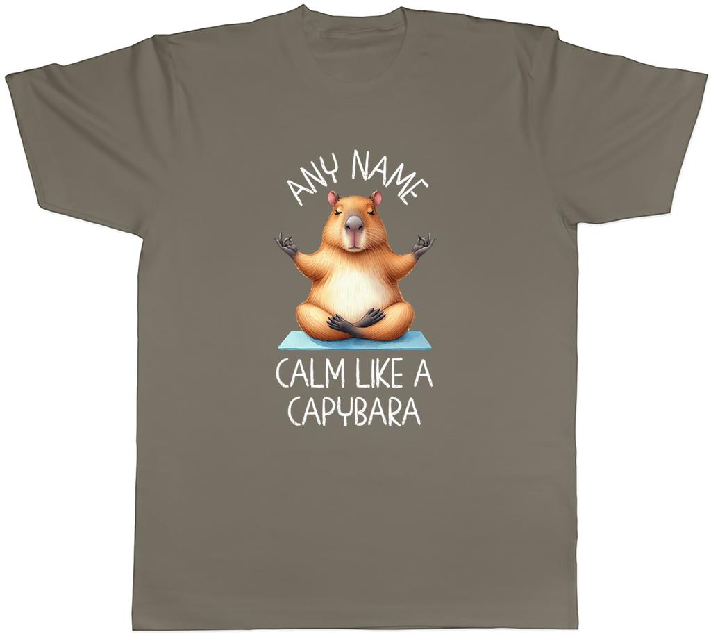 Personalised Calm Like a Capybara Yoga Meditation Unisexs TShirt Tee Gift Top