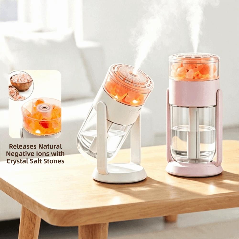 Crystal Salt Stone Shaking Head Humidifier USB Powered Portable Air Humidifier  Living Space