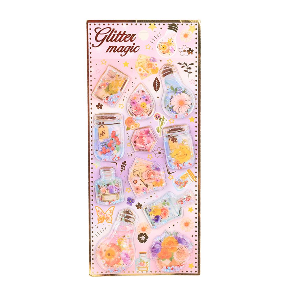 Cartoon 3D Self-adhesive Stickers Crystal Epoxy Space Sticker Kawaii Transparent Three-Dimensional Handbook Diary Decoration DIY