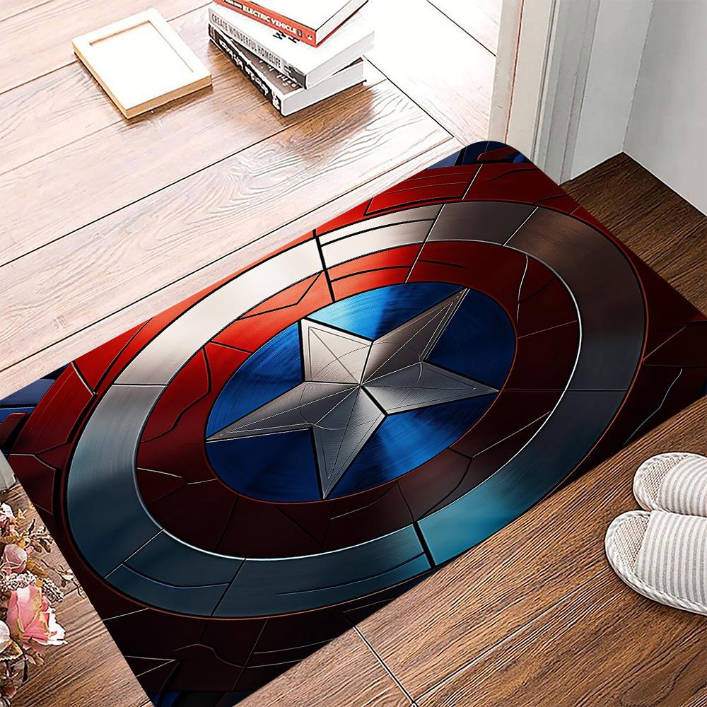 1pc Marvel Shield Themed Doormat Decor Rug for Home Living Room Bedroom Bathroom Doorway Non Slip Absorbent Durable Entrance
