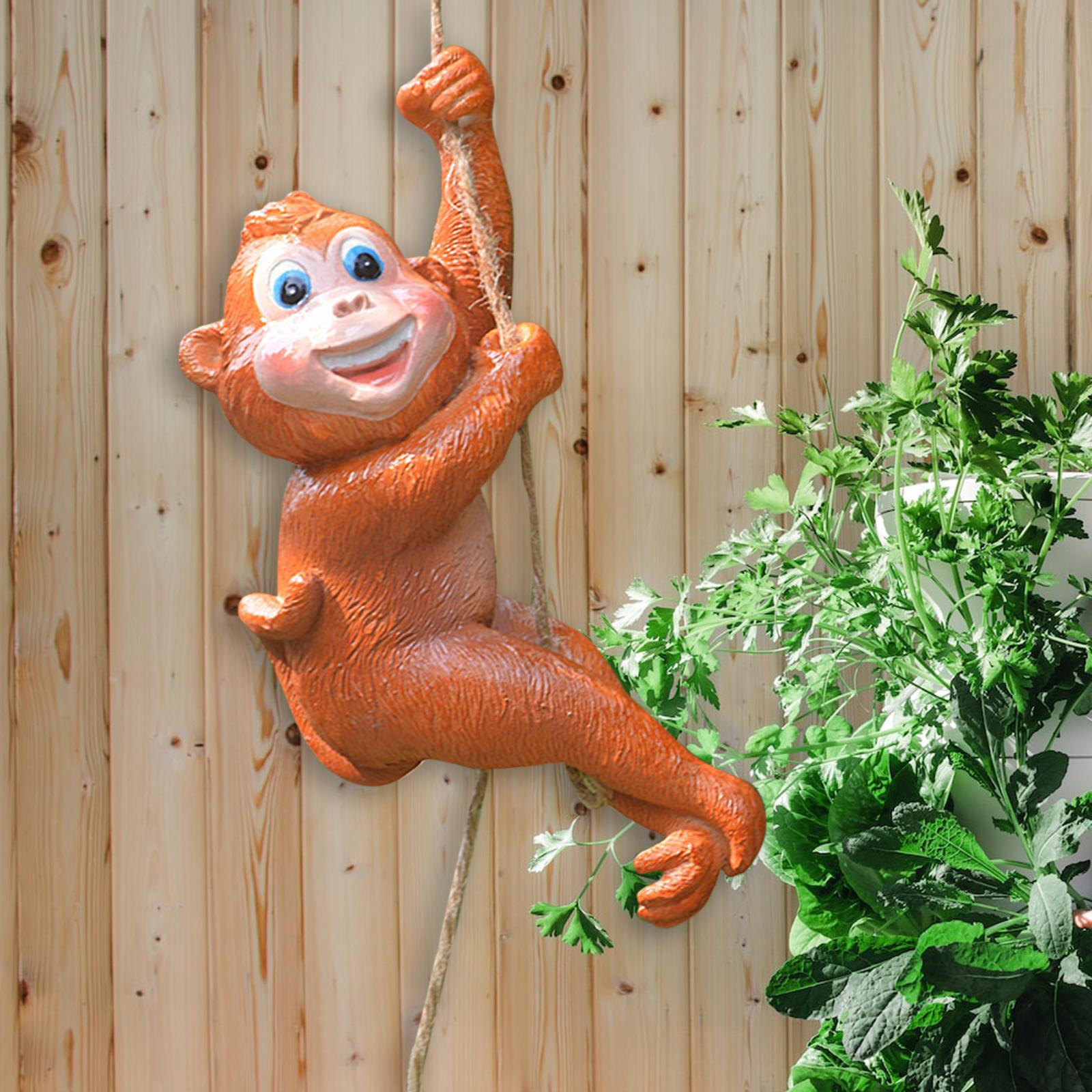 Cute Resin Hanging Animal Figurine Outdoor Ornament Sun Resistant Birthday Gift Decorative Monkey