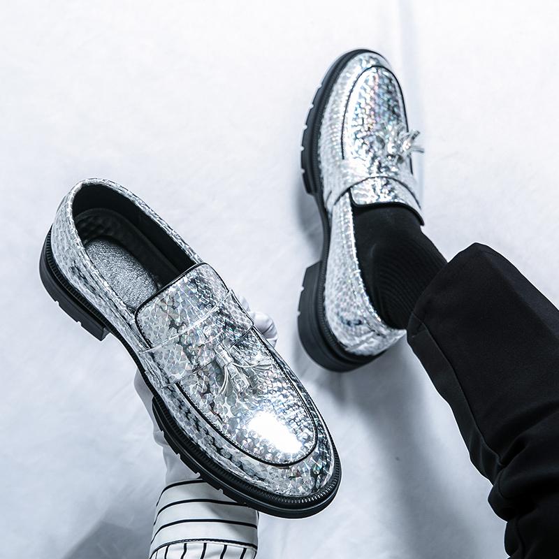 Fashion Stylish Leather Man Loafers Soft Thick Bottom Mens Casual Shoes Thick Sole Slip-on  Footwear Leisure Walk Business Dress Shoes