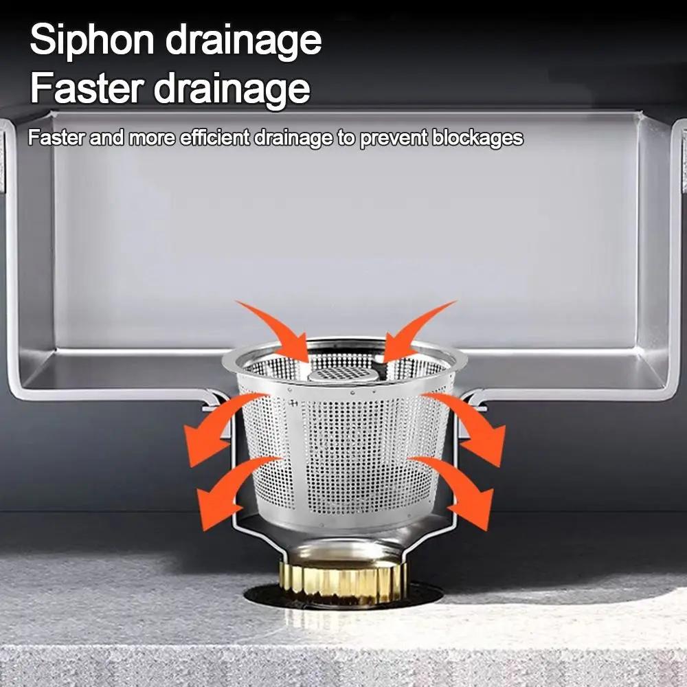 Stainless Steel Sink Strainer Anti-blocking Round Shape Floor Waste Filter Net Hair Catcher Waste Catcher