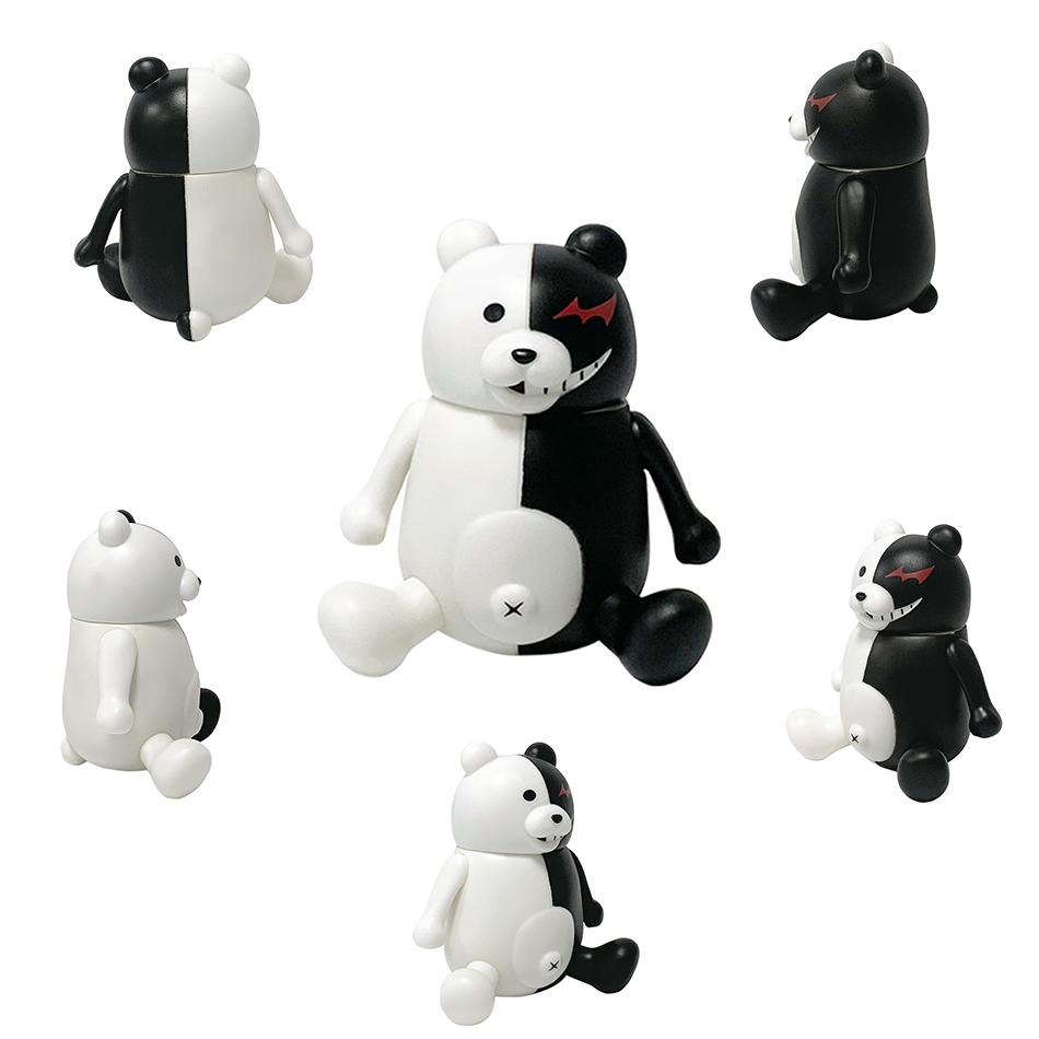 Winter New Arrival: Chibi Bear Figurines 2-Piece Set (Black & Pink) - Cute Desktop Decor Kids Christmas Gift In Stock