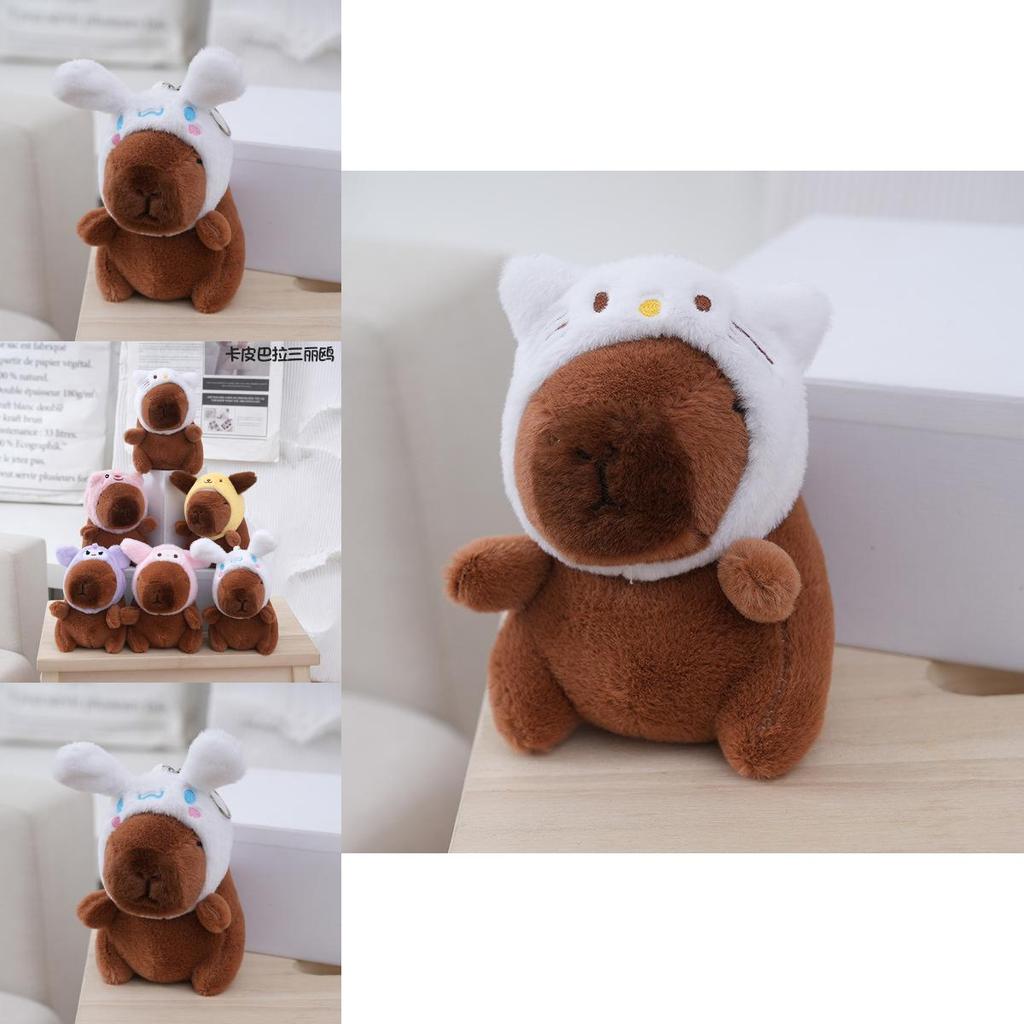 Adorable Capybara Plush Toy Bag Charm Soft Stuffed Animal Doll With Cute Design