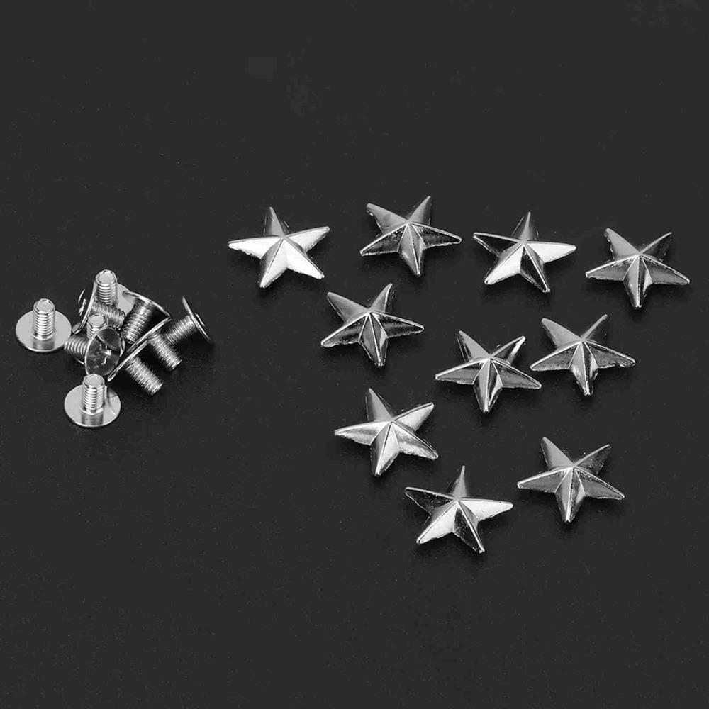 50pcs Metal Metal Star Stud 14mm Leathercraft Rivets Crafts Rivet Spike Screw DIY Decoration