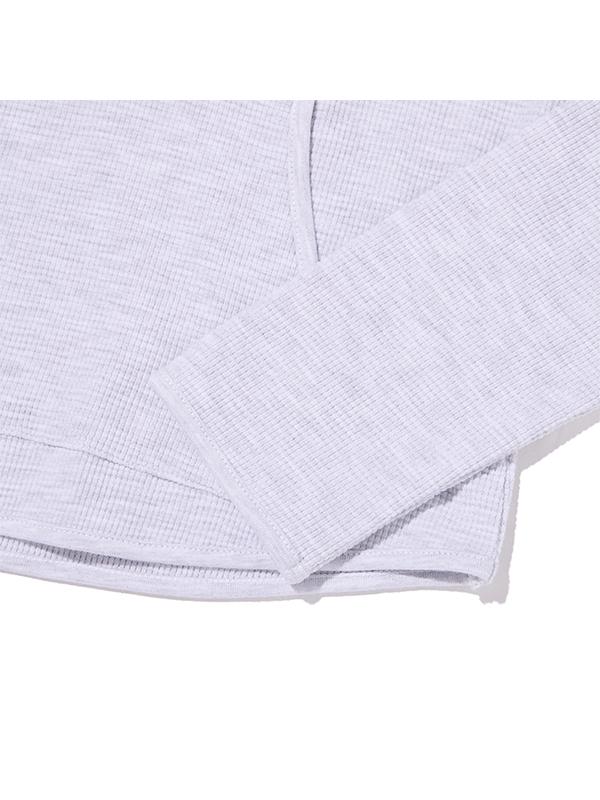 Vintage Graphic Slim Fit Waffle Hoodie [Melange Gray]
