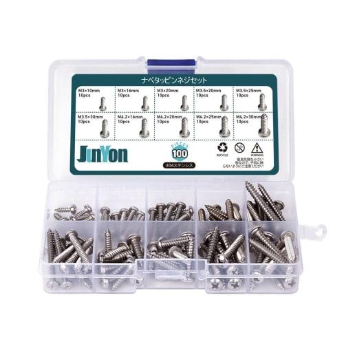 

JUNYON 304 Stainless Steel Tapping Screws, Pan Head, Metric, M3, M3.5, M4.2, Pack of 100