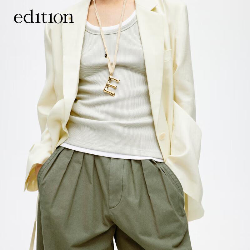 Edition Women's Pleated Wide-Leg Cotton Cargo Pants
