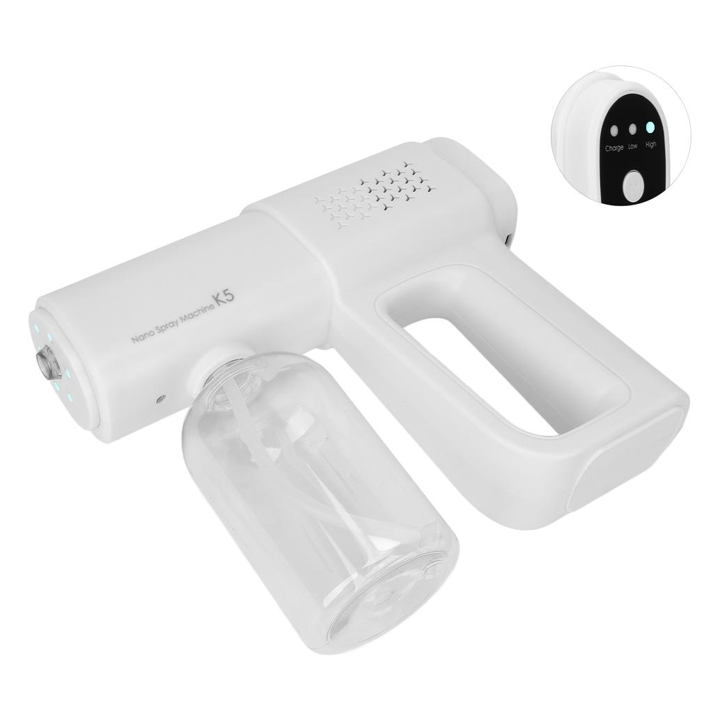 Pulverizador de Limpeza Nanômetro Portátil Recarregável USB Sem Fio Multifuncional Pulverizador de Névoa Fina 380ml Branco