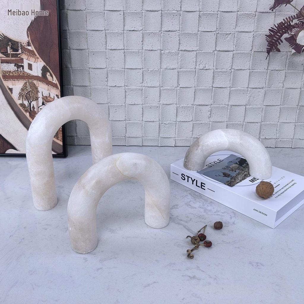 Elegant Wabi-Sabi Marble Ornament for Living Room Console Table Décor