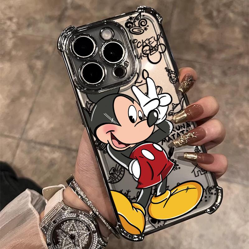 

HOT Graffiti M-Mickey Minnies Plating Phone Case For Samsung A37 A57 A07 A36 A16 A06 A35 A55 A15 A54 A34 A24 A14 A05 A04 4G 5G Samsung A73 5G