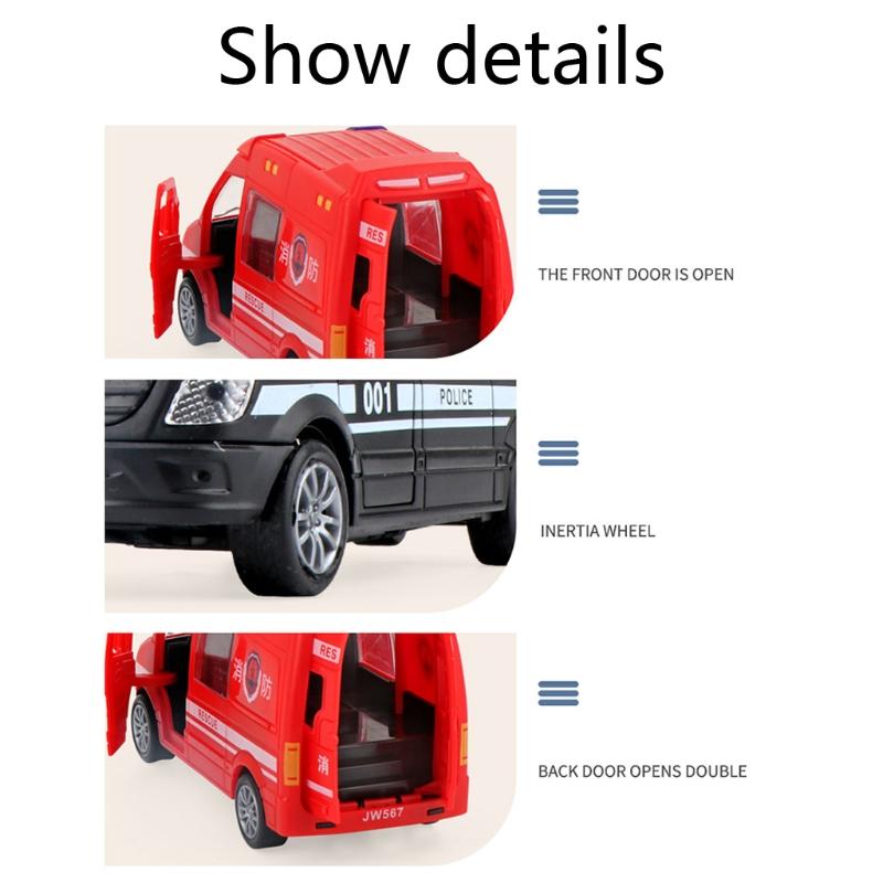 Miniature Educational Inertia Car Fire Truck Ambulance Vehicle Toy Realistic Friction Car Pull Back Vehicle
