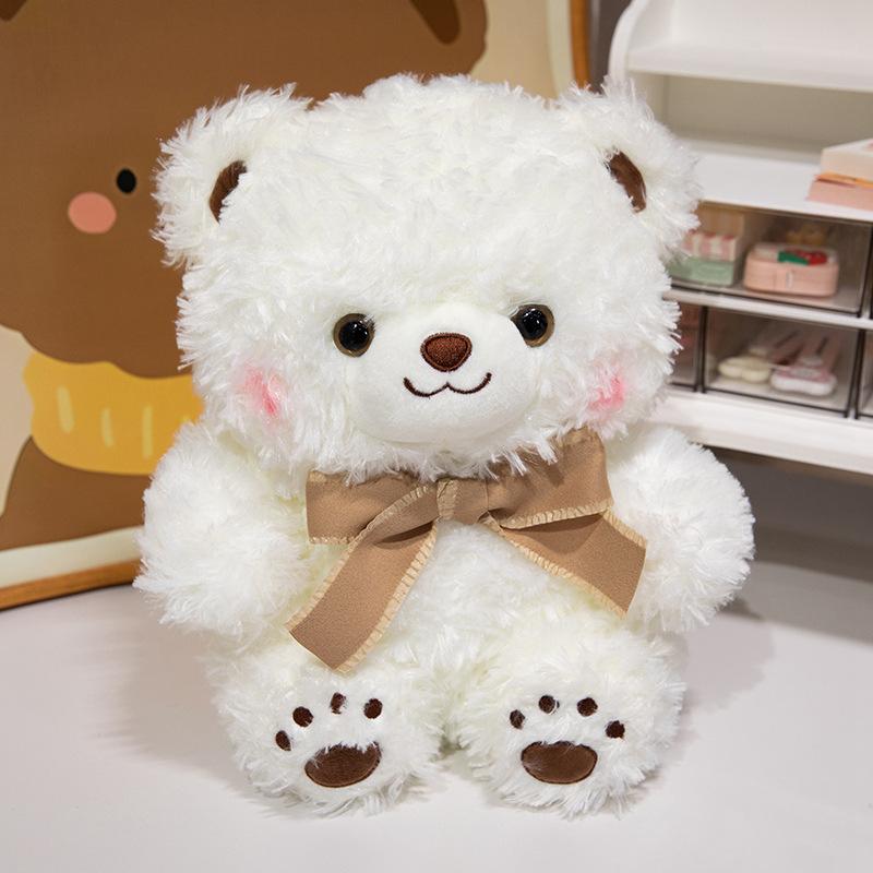 Teddy Bear Plush Toy Bear Doll Bow Tie Silly Bear Doll Sleeping Pillow Gift Girl Doll on Bed Doll