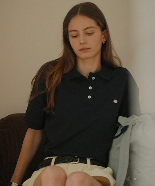 Nounbeleo Symbols Logo Collar Pk T-Shirt_Navy