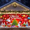 Merry Christmas Garage Door Background Banner Xmas Tree Gift Santa Claus Backdrop Winter Christmas Party Outdoor Wall Decoration