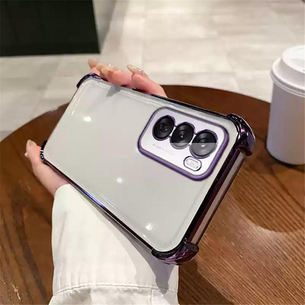 Luxury Shockproof Phone Case For OPPO Reno 12 Pro A16 A16S A17 A54S A53S A5 A9 2020 A36 A76 4G Soft Silicone Transparent Cover