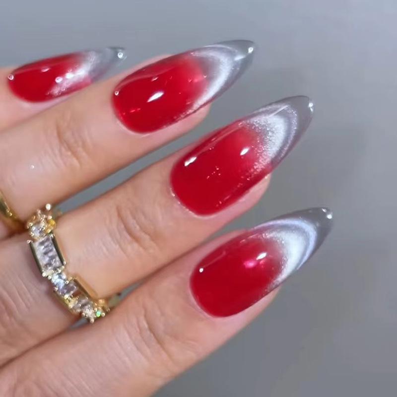 High-End Cat Eye Wearable Nail Stickers & Removable Fake Nail Patches - Ins Style