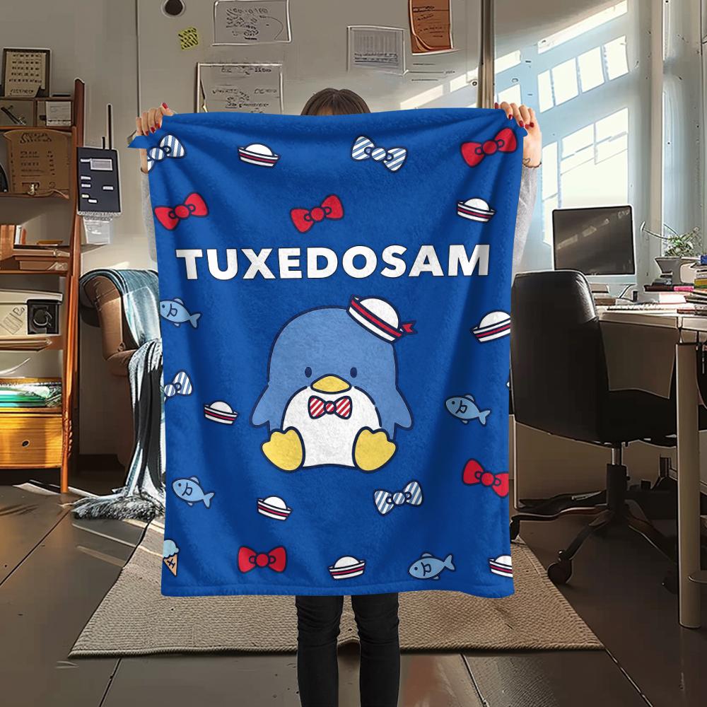 1PC Sanrio Cute Print Flannel Blanket, High Quality All Seasons, Home Decor, Warmth and Comfort, Perfect for Christmas Gifts