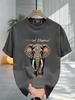 Unisexs Summer Bohemian Style Elephant Pattern Tshirt with Tribal Art Print  Cotton LooseFitting Breathable Short Sleeve